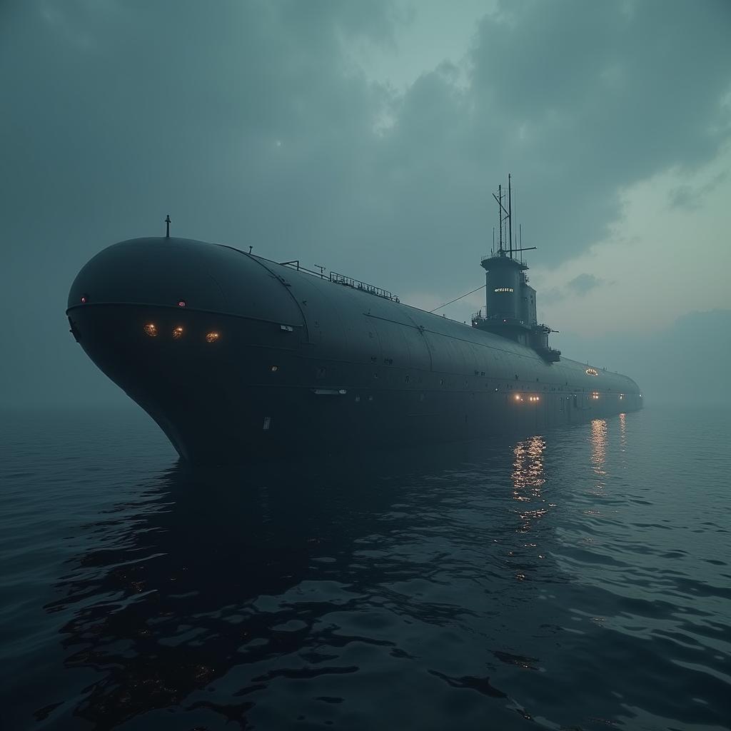 Gothic Submarine Stranded on a Vast Steppe