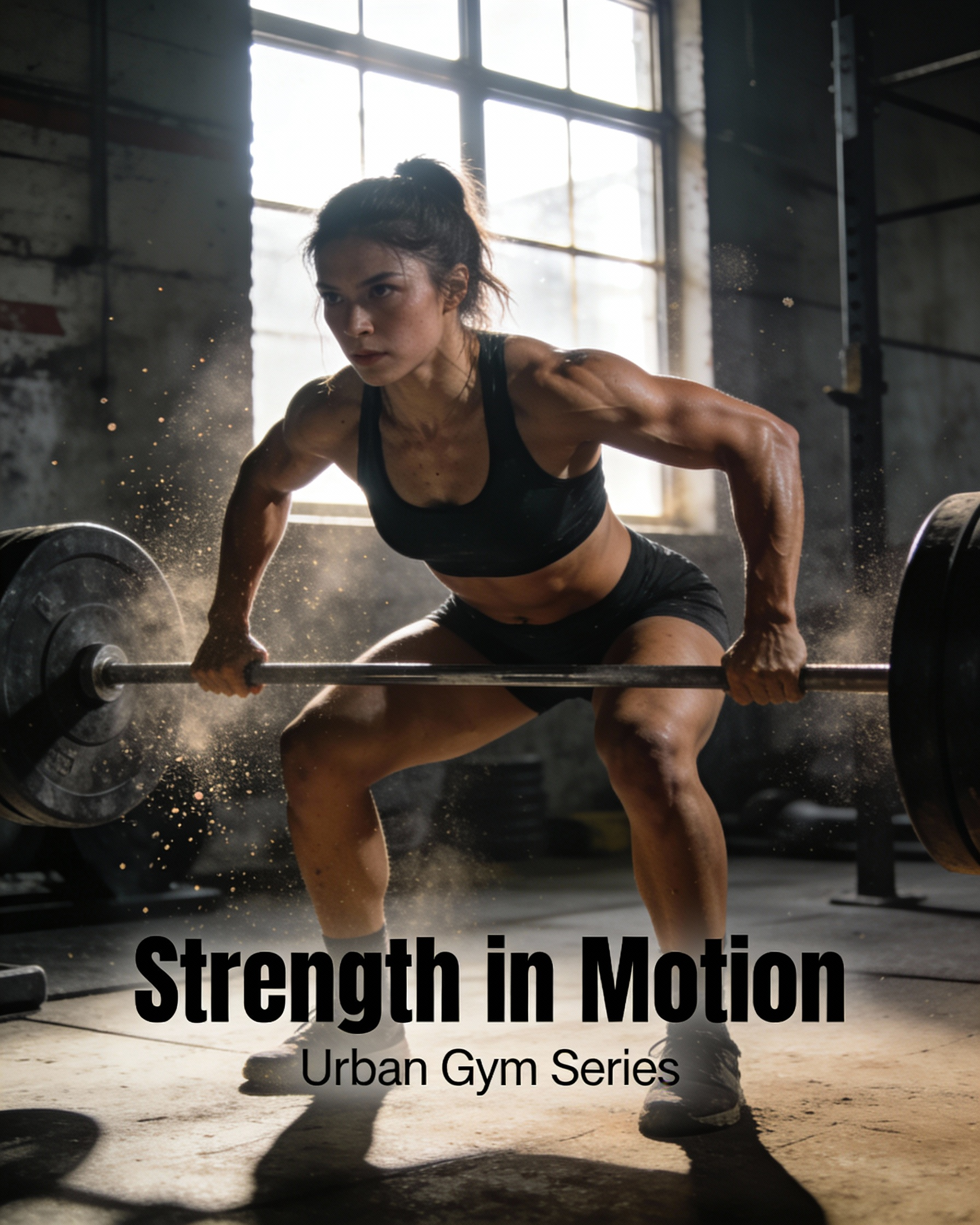 Dynamic Female Athlete Workout Shot