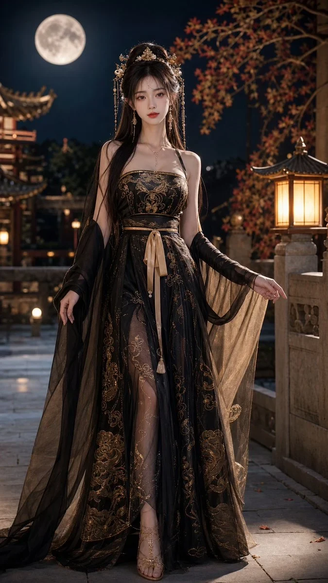 18-year-old Chinese girl, adult female, five-year-old, long hair, long body, and well-dressed man in a sexy bu