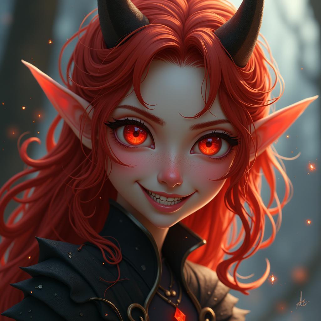 Grinning Midna in Enchanted Fantasy Glow