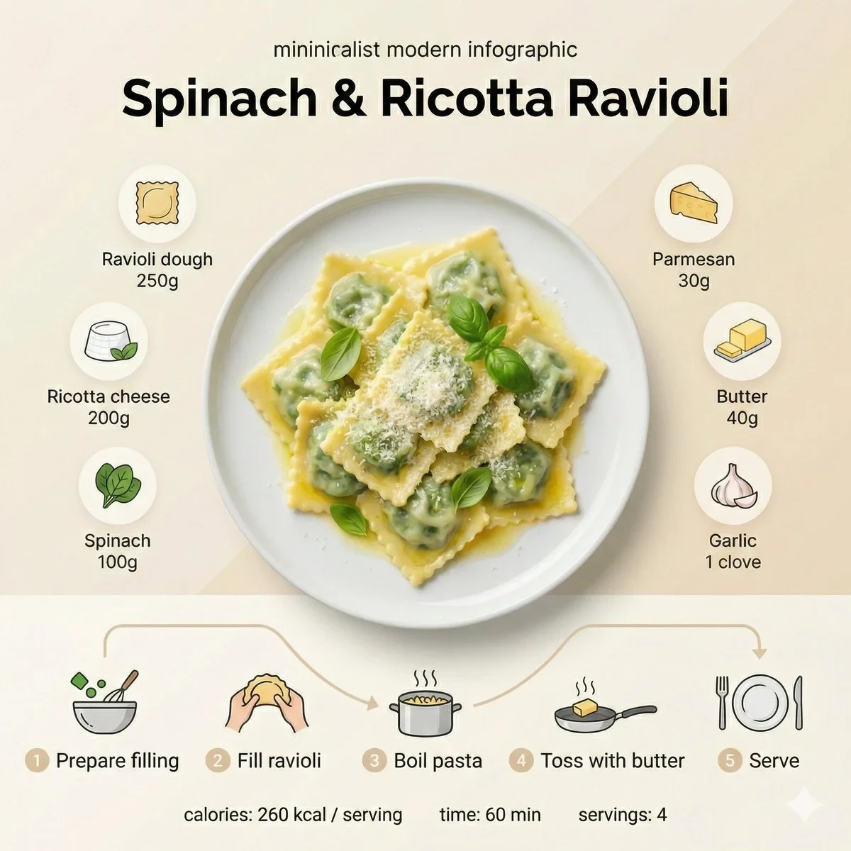 Minimal Modern Recipe Infographic