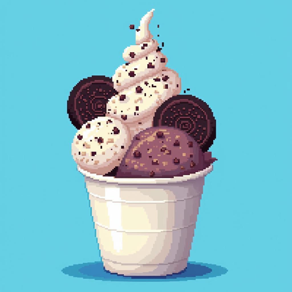 Oreo Ice Cream Cup in Pixel Poster