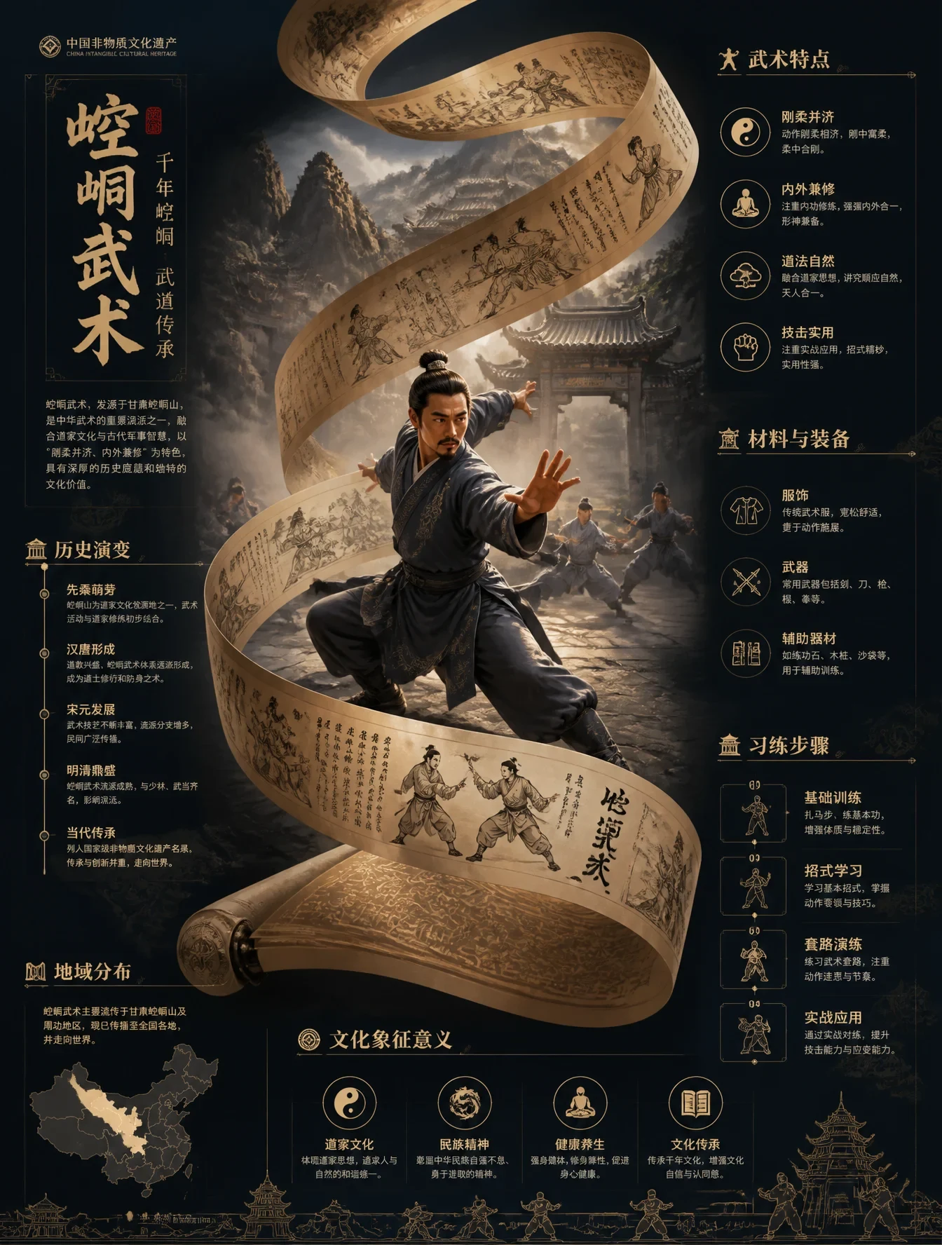 Poster of China ' s Intangible Cultural Heritage Information Chart, vertical version of the 3:4 Graphics Centr
