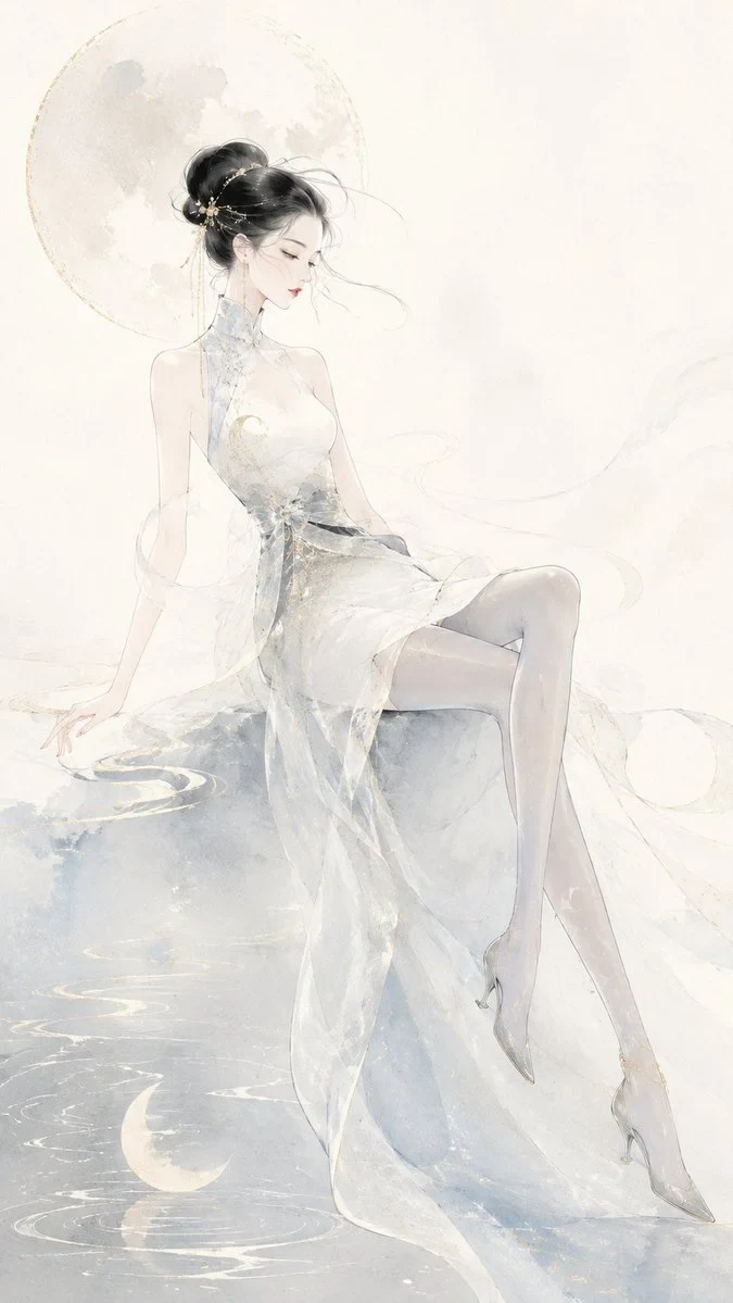 Please generate a 9:16 vertical original Eastern fashion illustration with the theme name