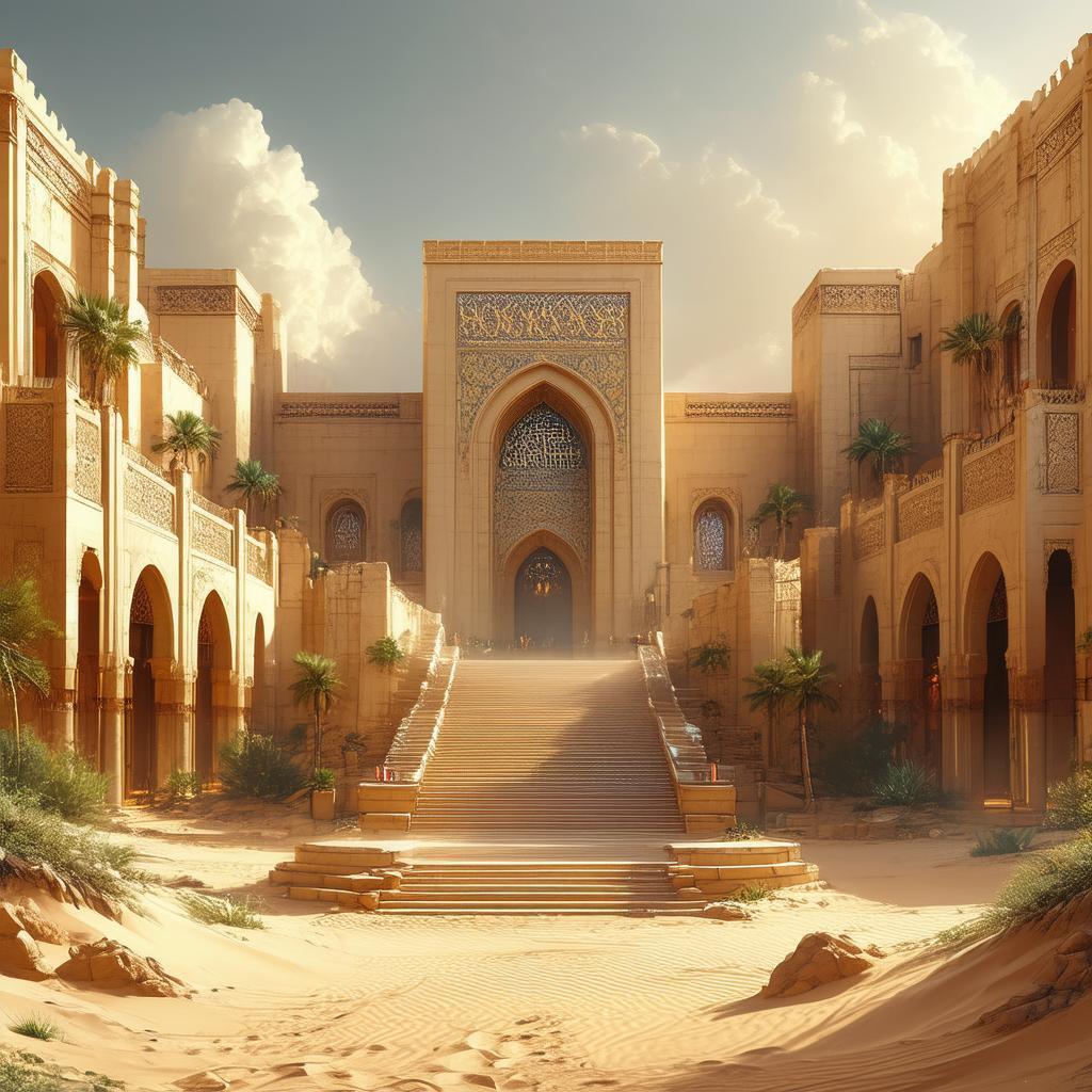 Arabic Town Hall Rising From Golden Sands