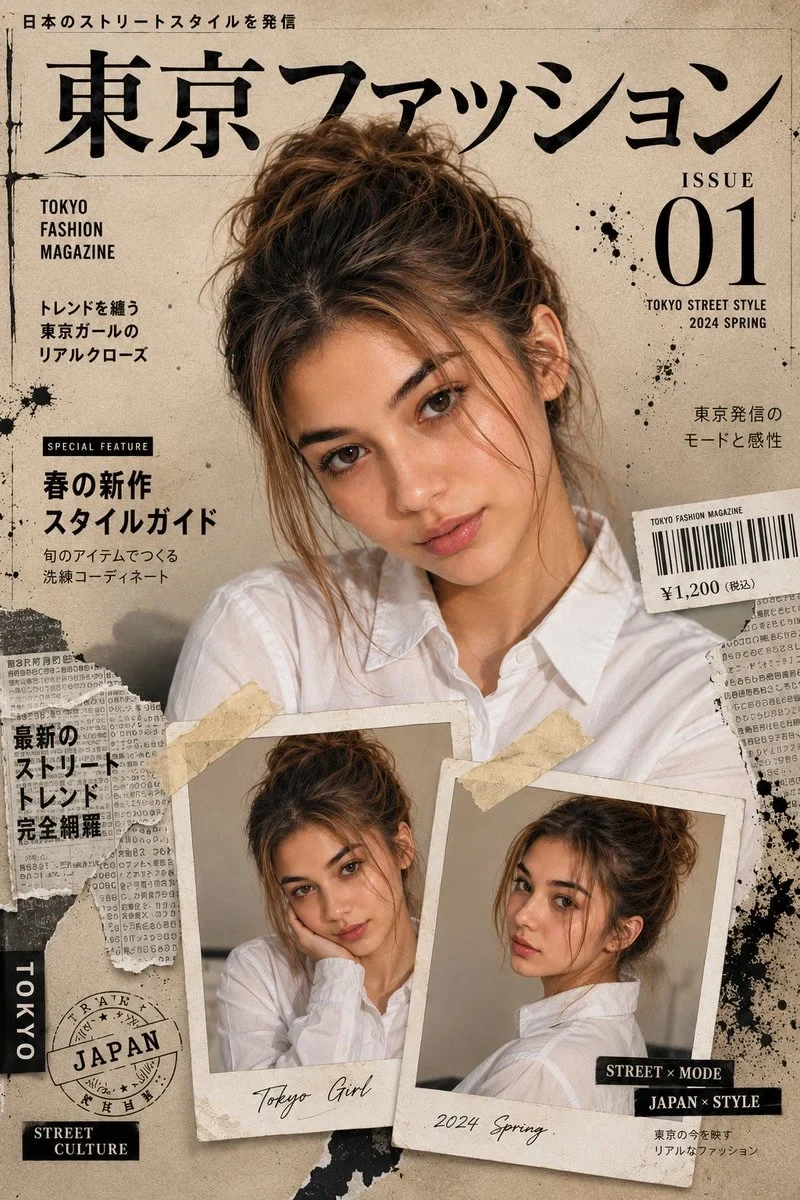 8K Ultra-Cinematic Premium Japanese Fashion Cover Using Ref Image as Exact