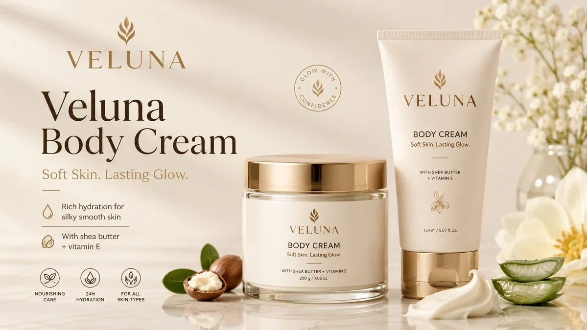 Premium Clean Mockup Banner for a Body Cream Product Advertisement
