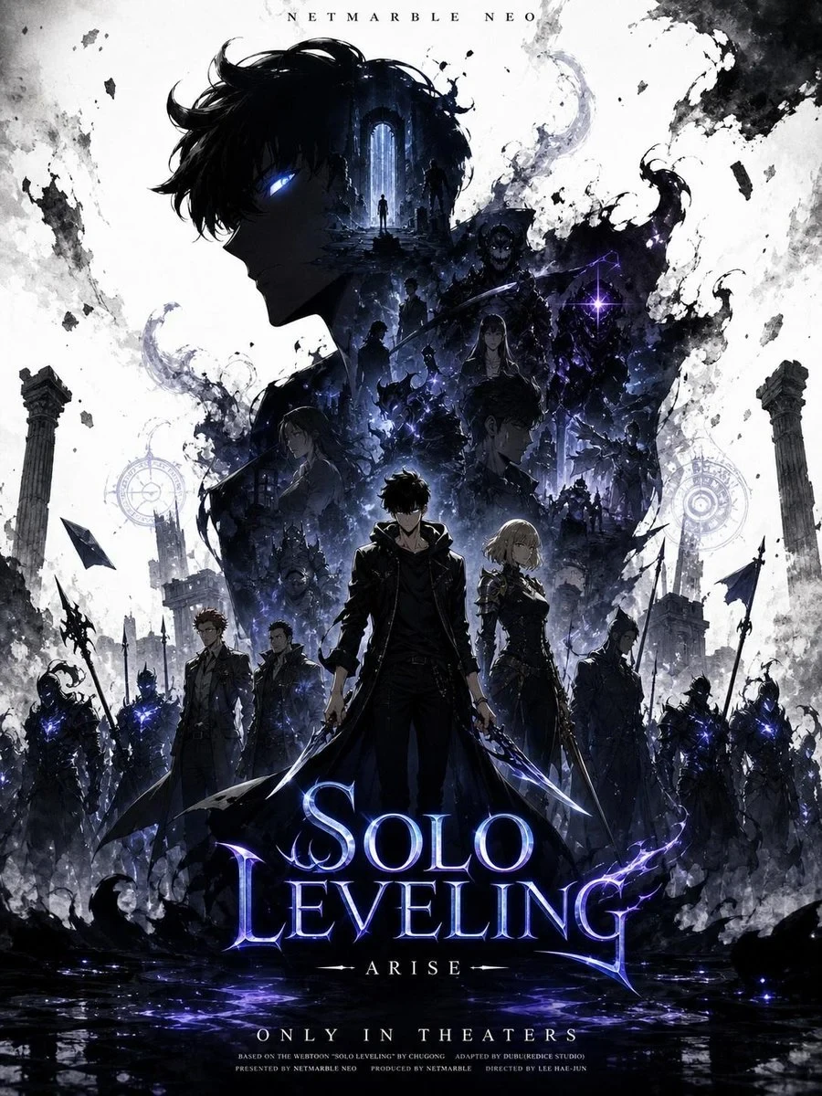 Promotional Poster of a SOLO LEVELING-themed Character with a Vertical Facebook