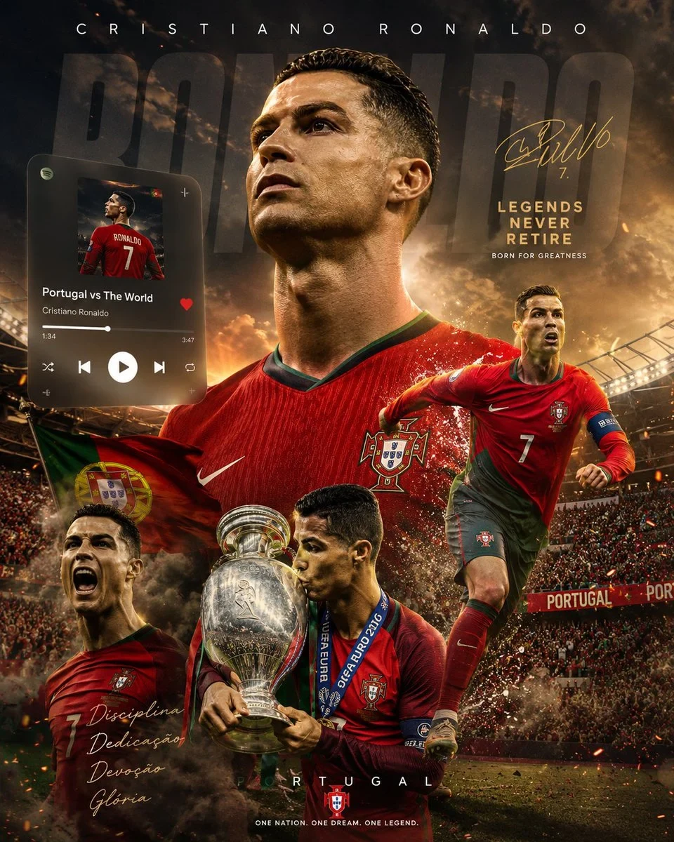 Ultra-Realistic 8K Football Legend Wallpaper in a Premium Spotify × Apple Music ×