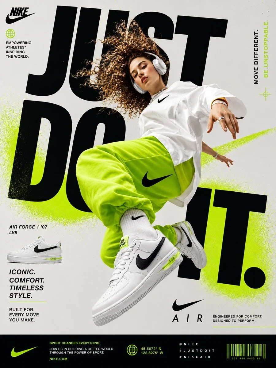 Perfectly Graphic Designed Poster of Nike Shoe Advertisement