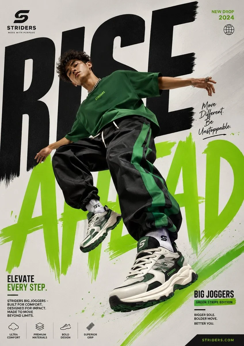 Perfectly Graphic Designed Poster of Shoe Advertisement