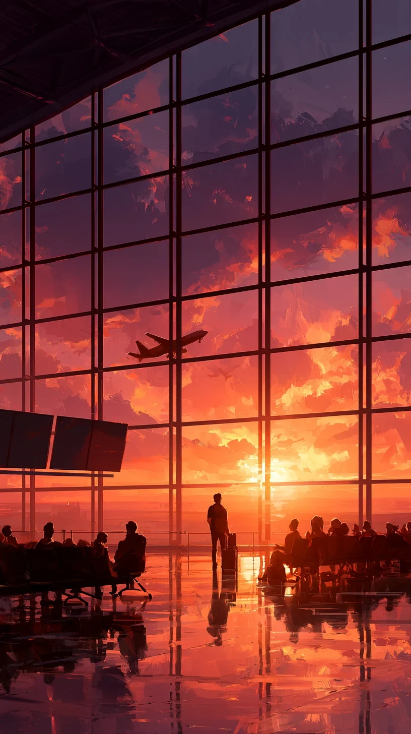 Large Realistic Airport Terminal with Delayed Flights