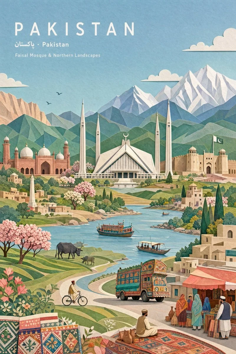 PASTEL PAPER-COLLAGE STYLE META PROMPT Create a Refined Wide Landscape