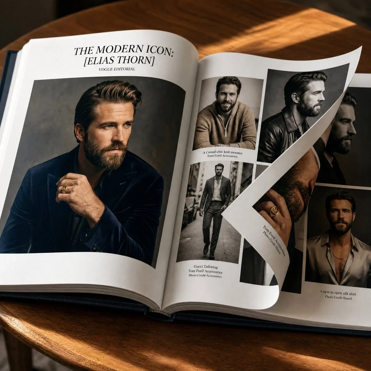 Photorealistic Luxury Coffee-Table Book Opened Across Two Pages
