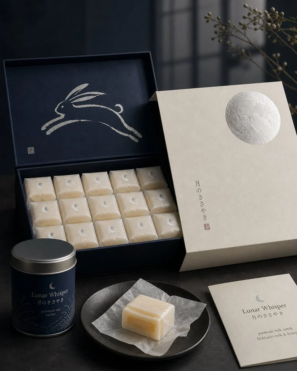 Premium Japanese confectionery packaging conce