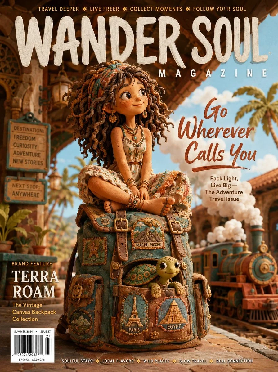 SUBJECT: a Free-Spirited Claymation Girl with Wild Clay Curls and a Boho Clay