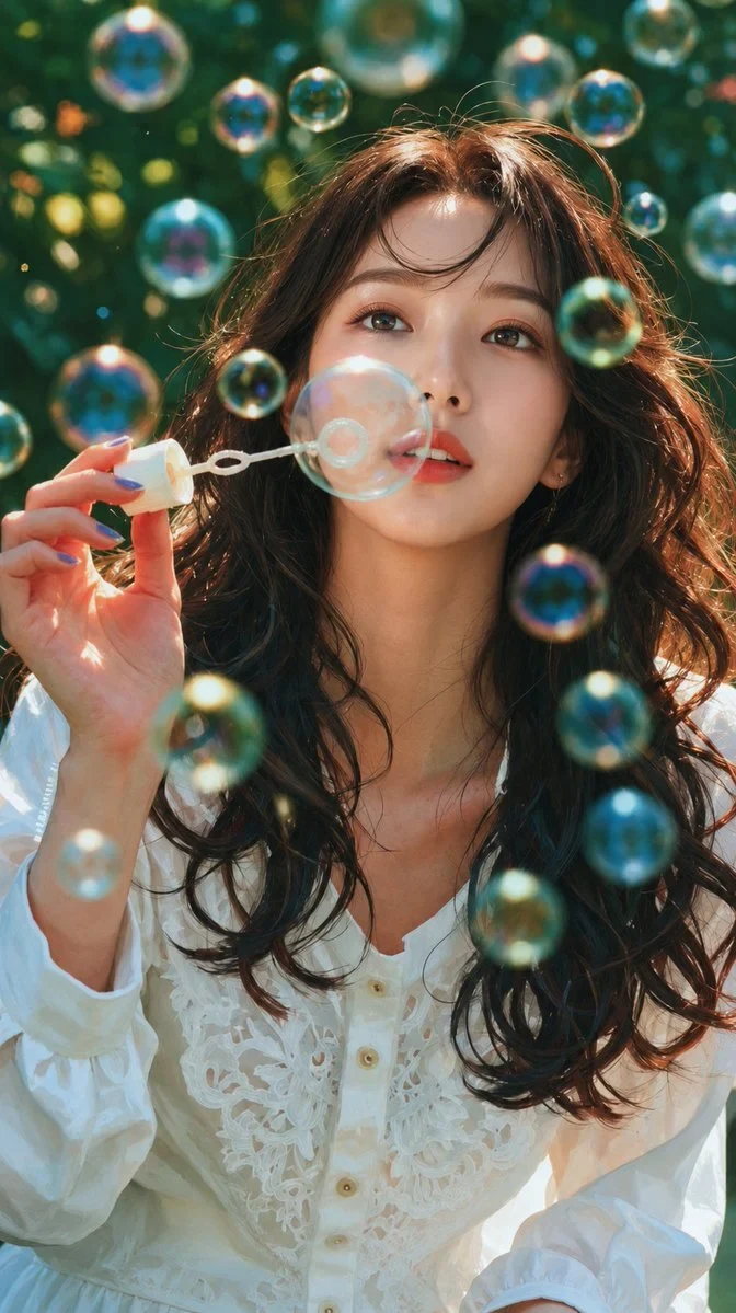 Ultra-Realistic Cinematic Portrait of a Beautiful Young East Asian Woman Outdoors
