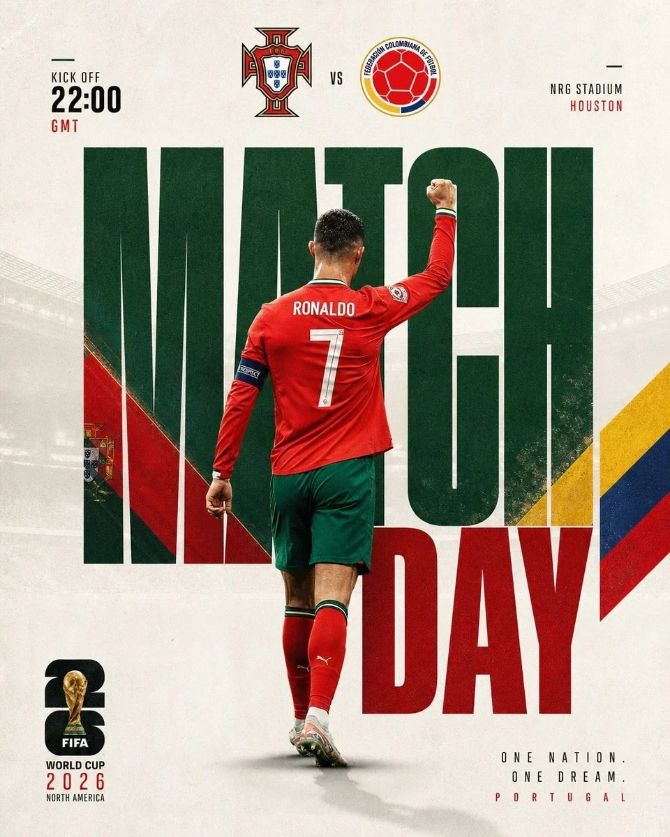 Ultra-Realistic Football Match Day Poster Design, Cristiano Ronaldo Seen from