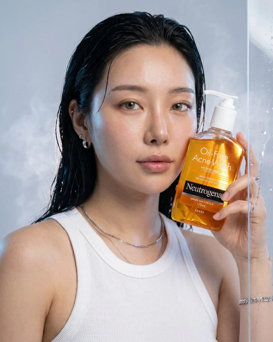 Ultra-Realistic Luxury Skincare Advertisement for Neutrogena Oil-Free Acne Wash