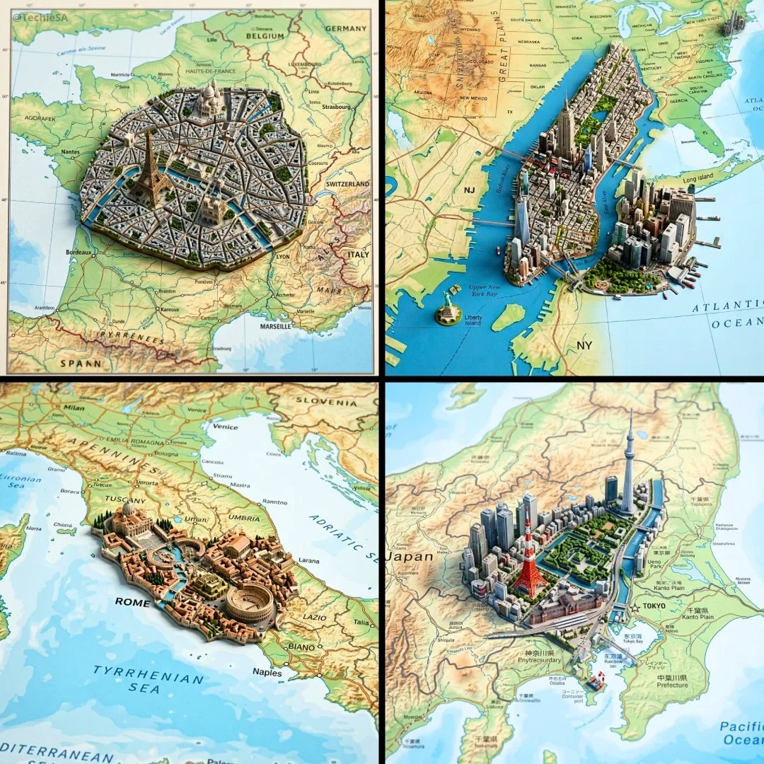 Ultra-Realistic Top-Down Geographic Map with Precise Cartographic Accuracy