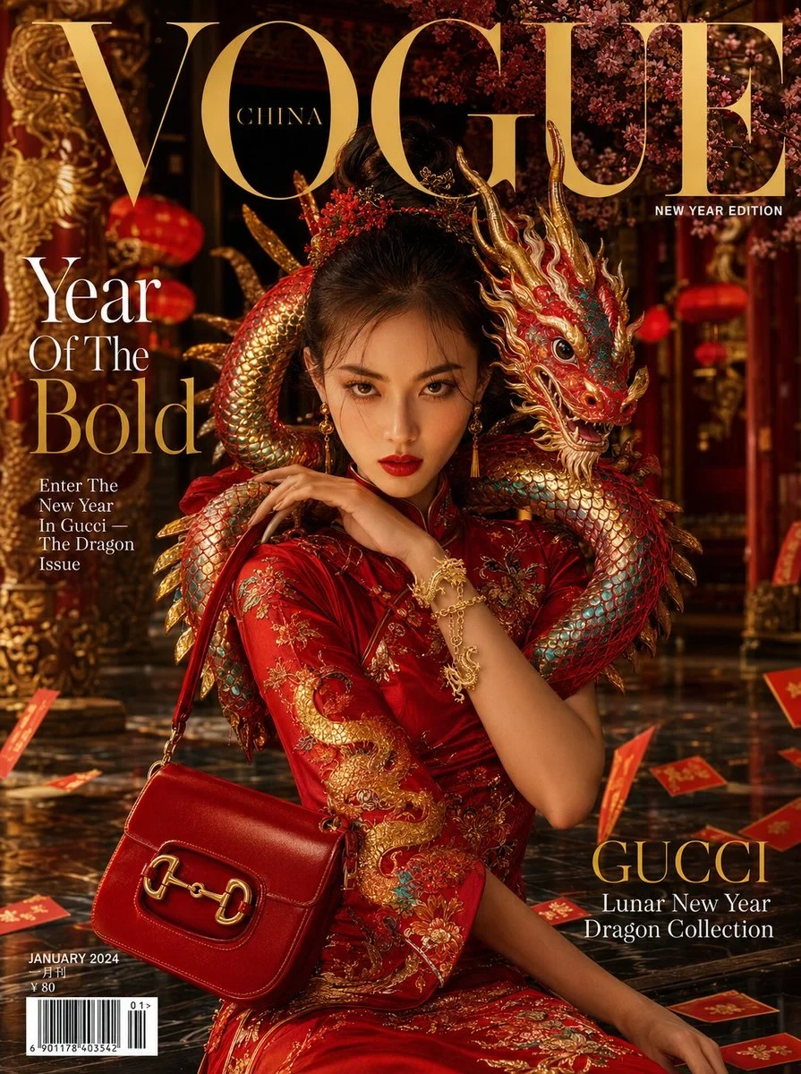 VOGUE CHINA NEW YEAR EDITION Luxury Fashion Magazine Cover a Fierce and Radiant