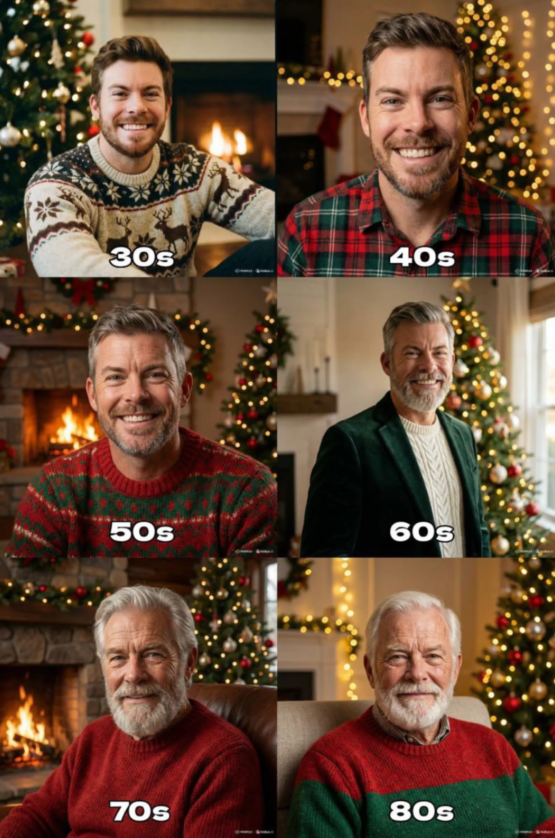 Aging Through the Years Holiday Photo