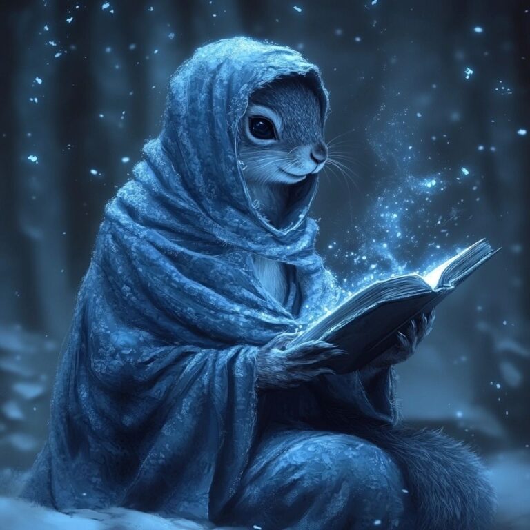 Anthropomorphic Squirrel Casting Eldritch Magic