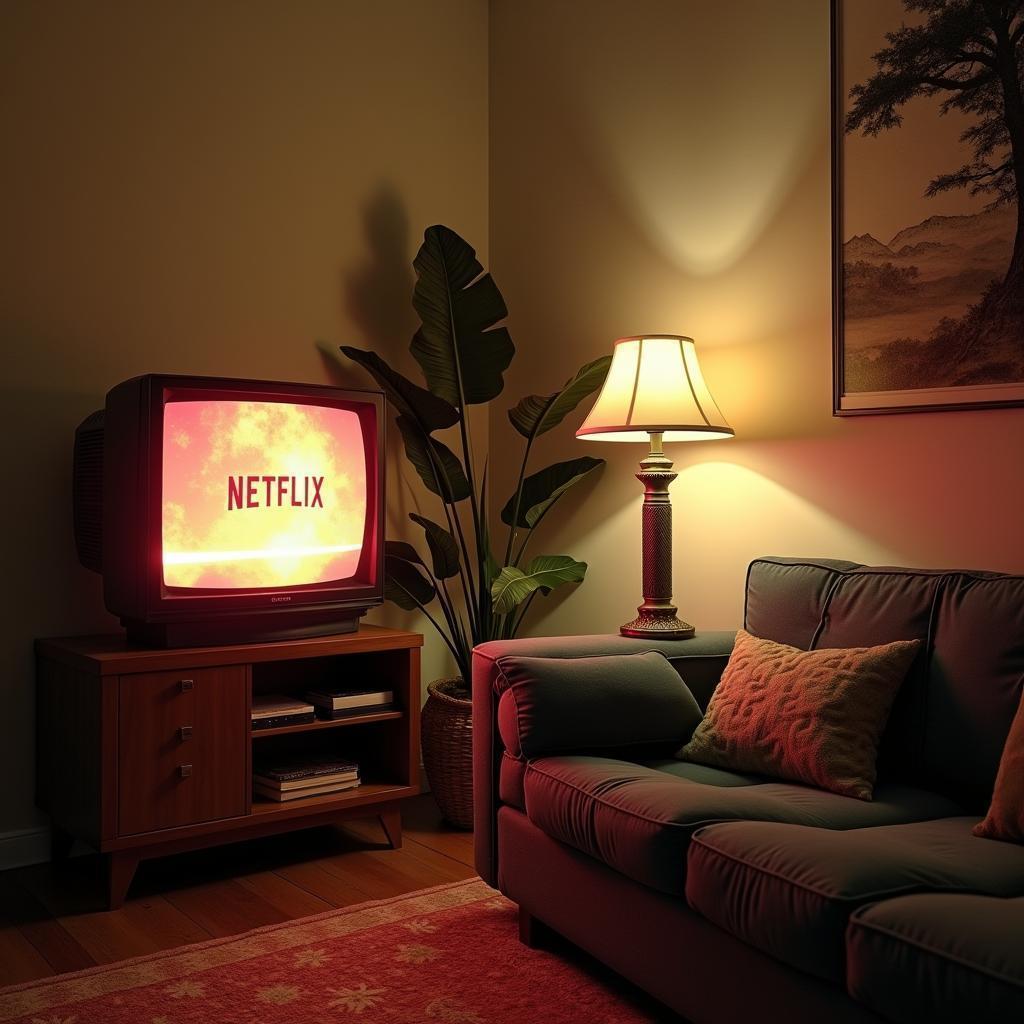 Netflix Glowing on a 1984 CRT Screen