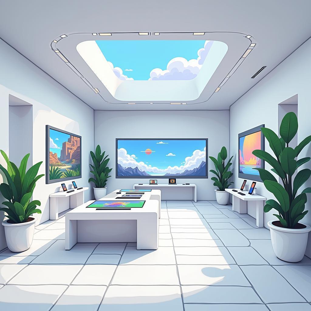 Pixelated Flagship Samsung Store in Eames Style