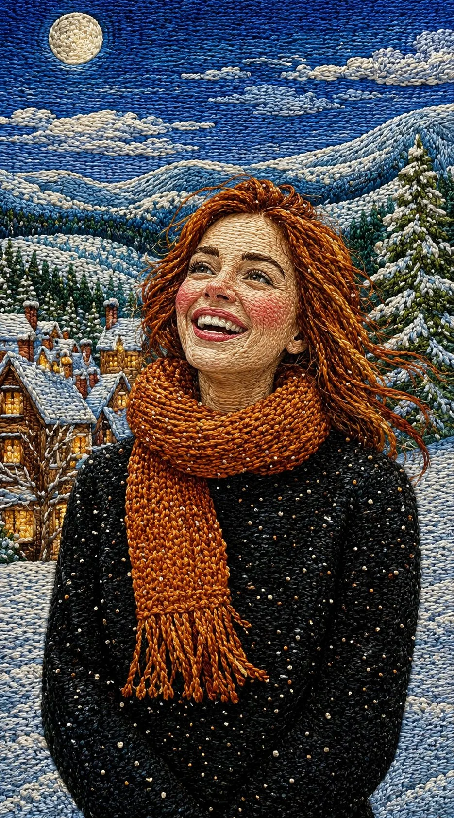 Handcrafted Embroidery Portrait Artwork
