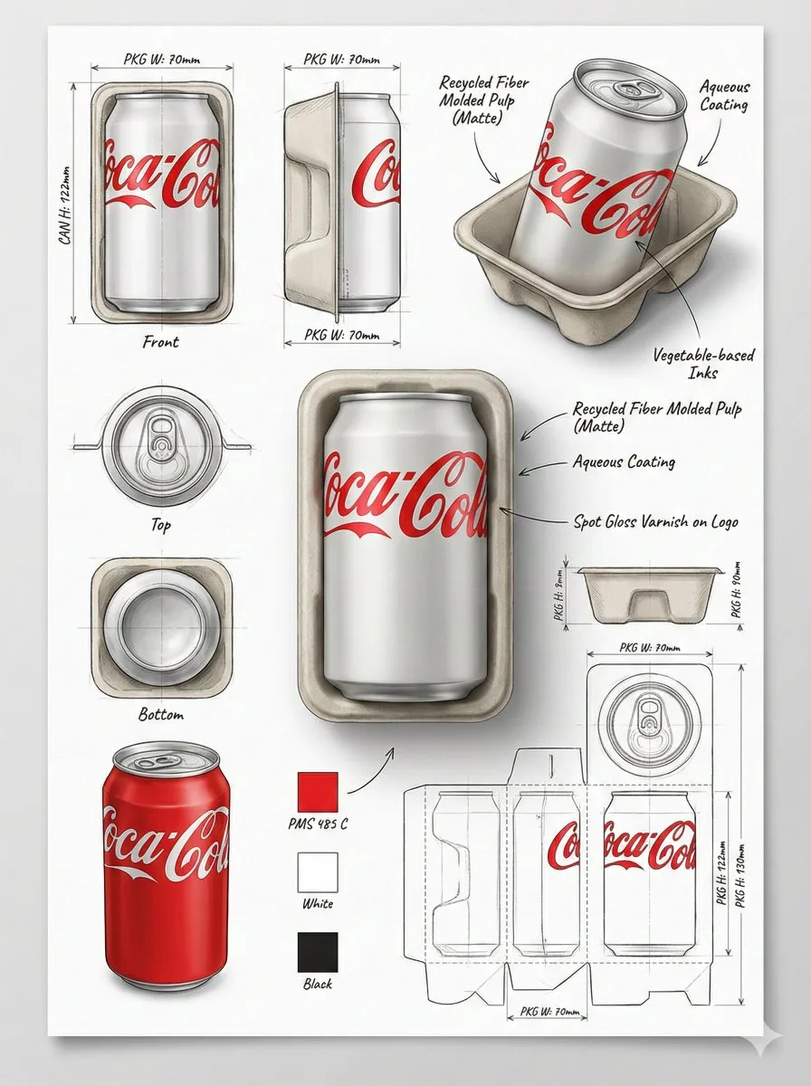 Industrial Packaging Design Illustration Sheet