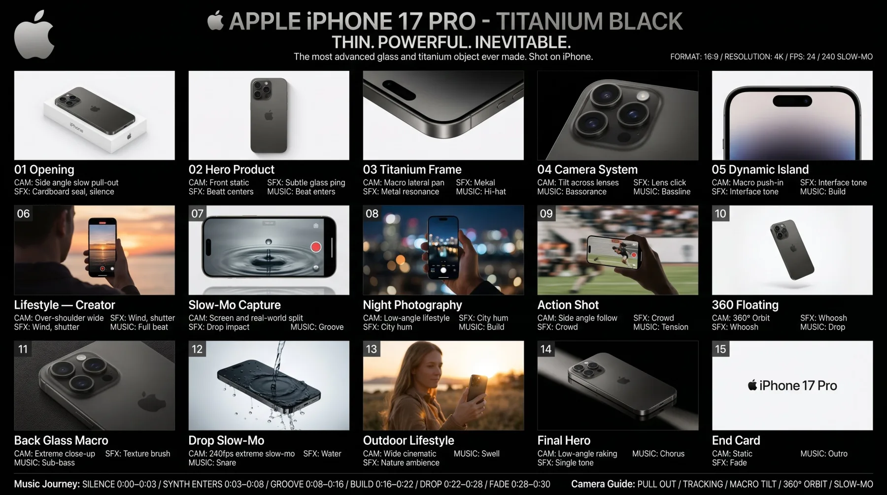 iPhone 17 Pro Commercial Storyboard