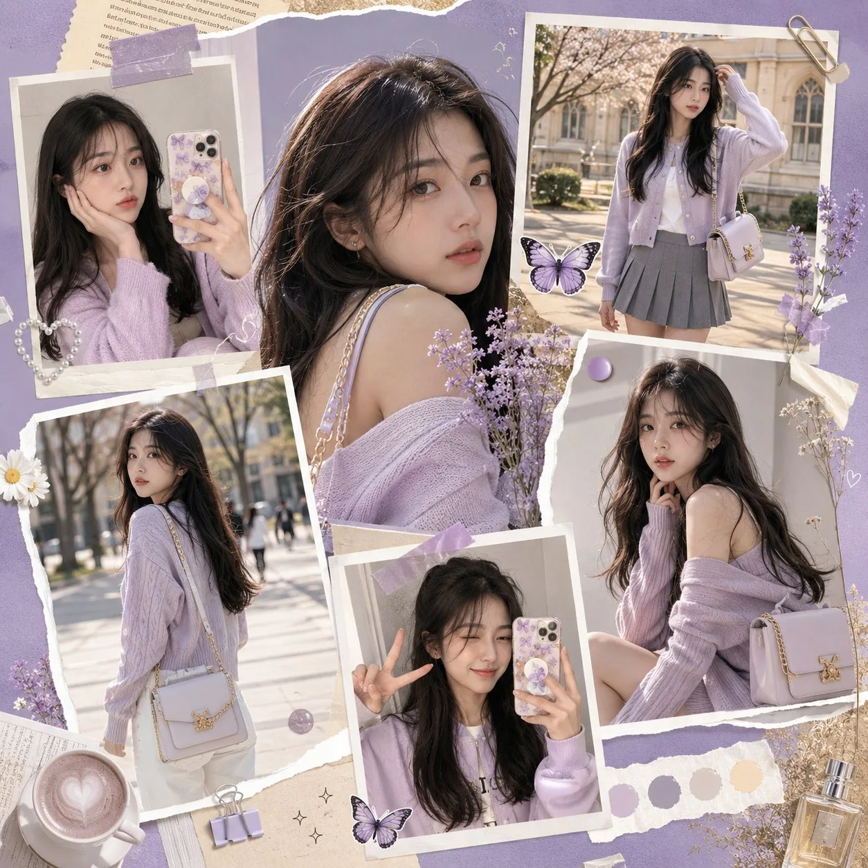 Lavender K-Fashion Social Collage Ad