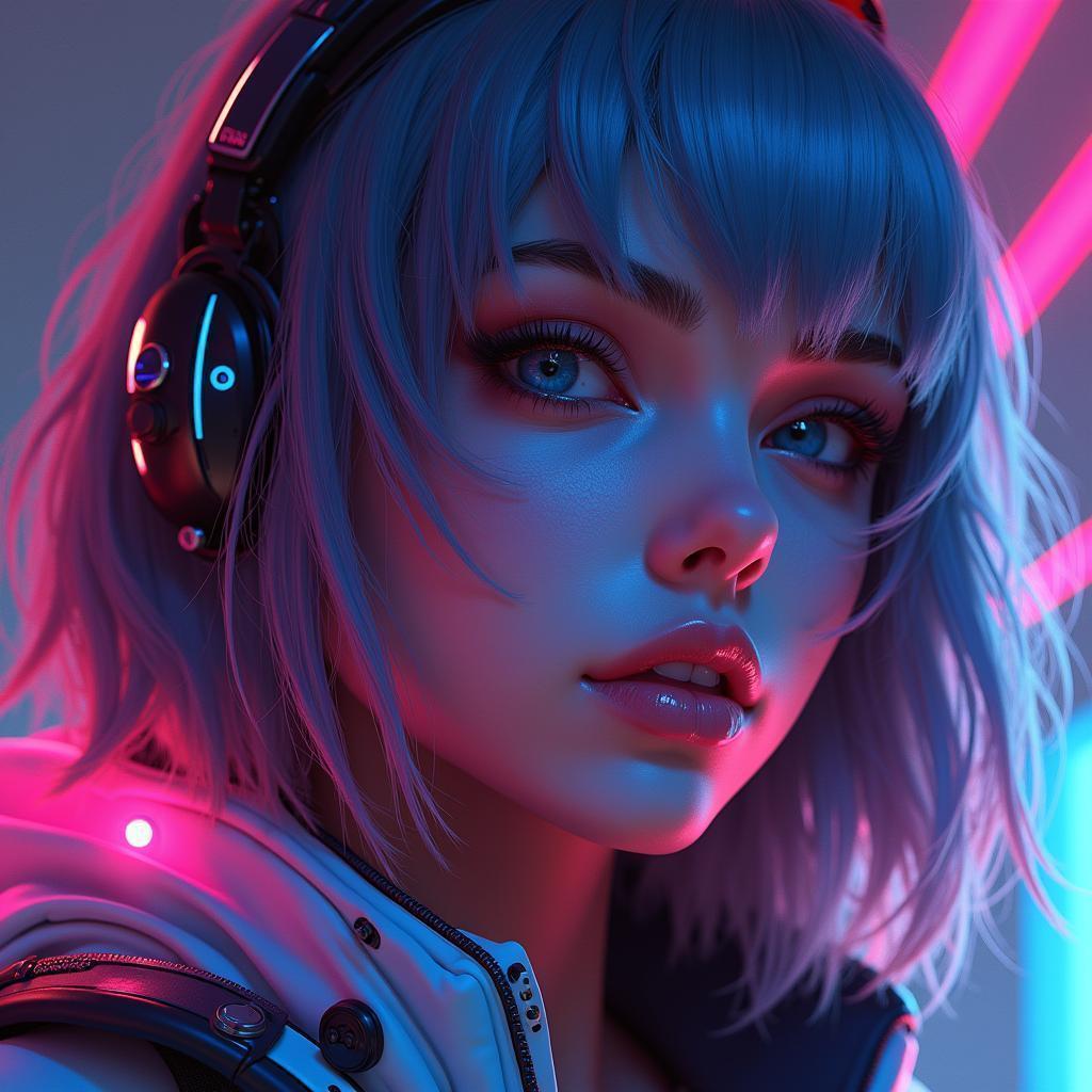 Ashe of Overwatch in Neon Cyber Symmetry