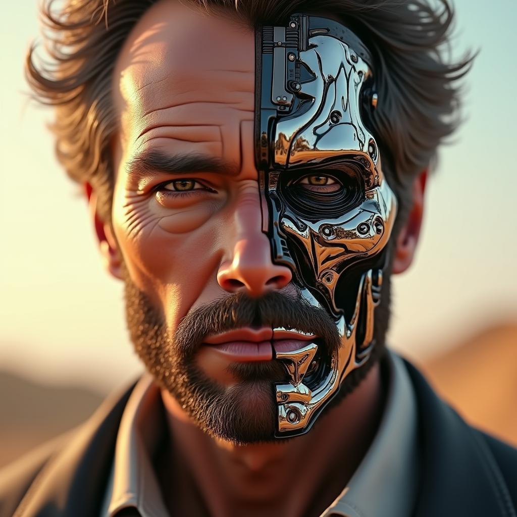 Golden Hour Clint Eastwood Machine Face Claymation