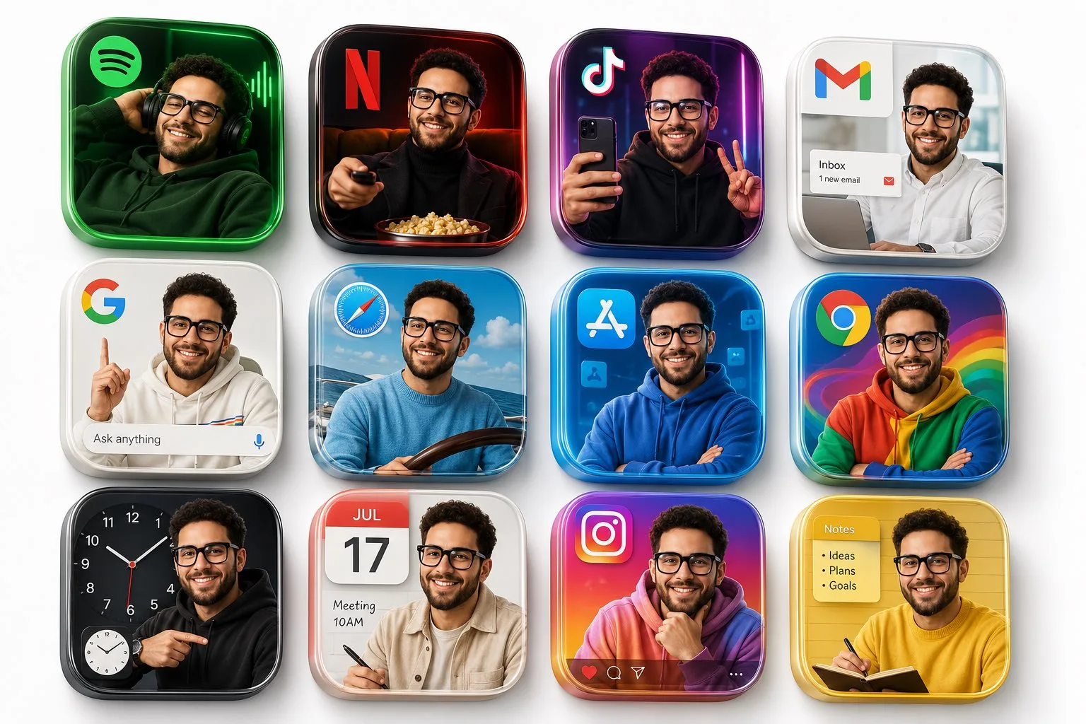 Premium 3D App Icon Grid