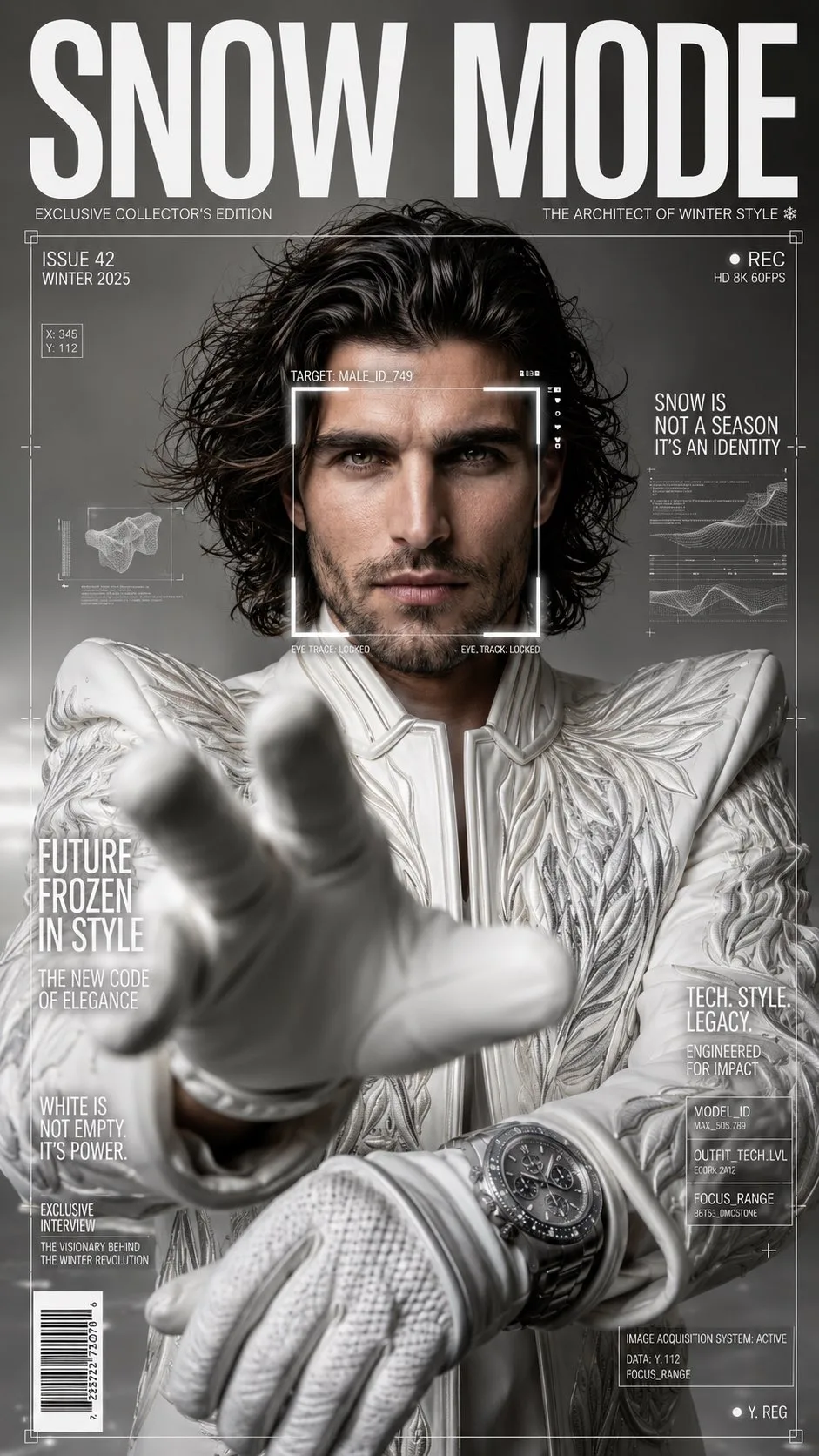 Snow Mode Futuristic Fashion Magazine Cover