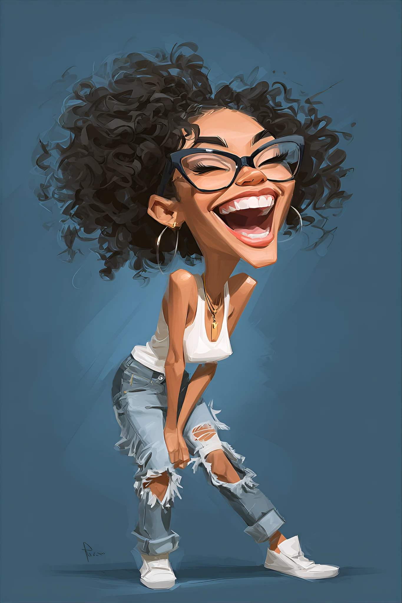 Hip Hop Dancer Caricature