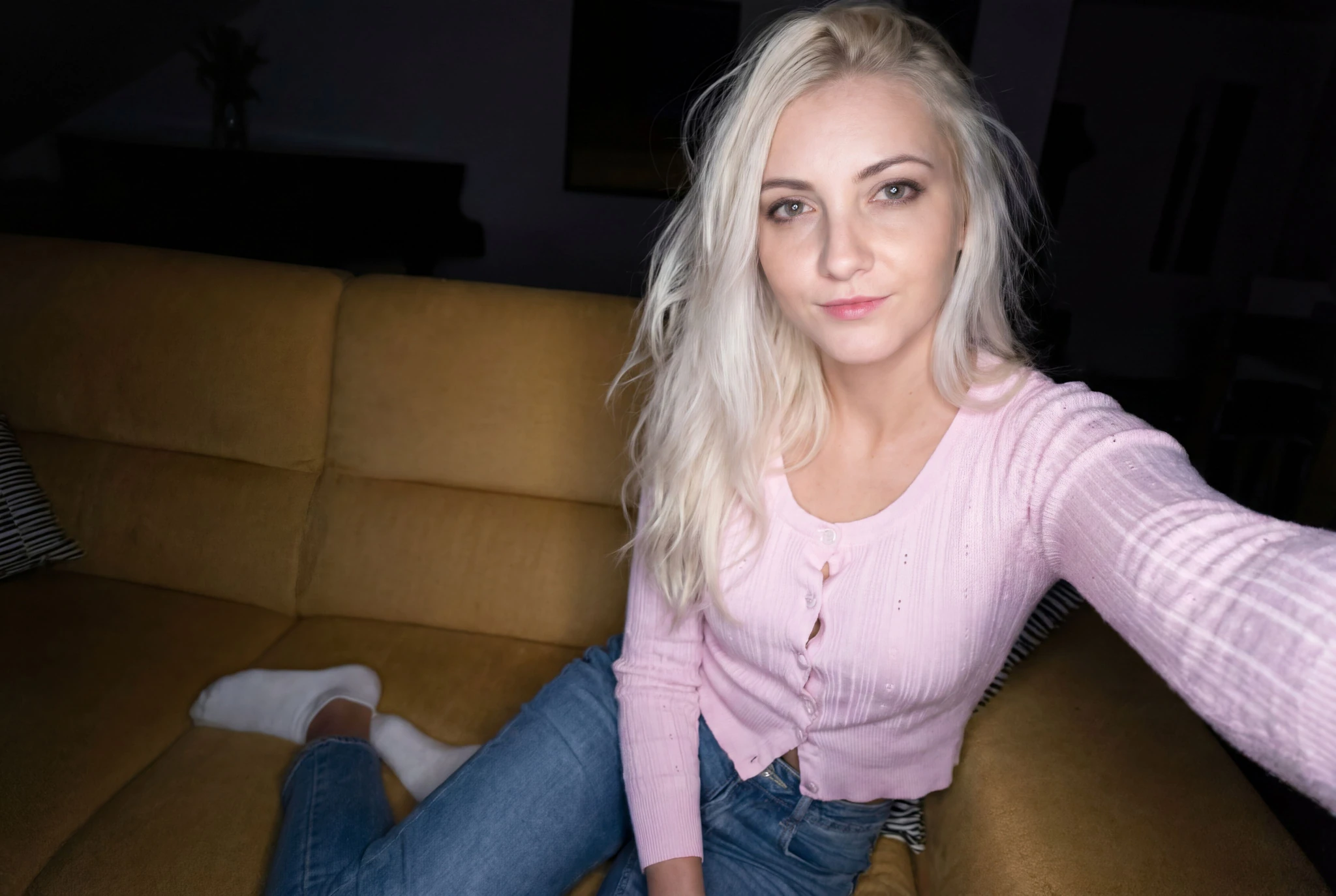 Selfie Awkward Couch Motion Blur