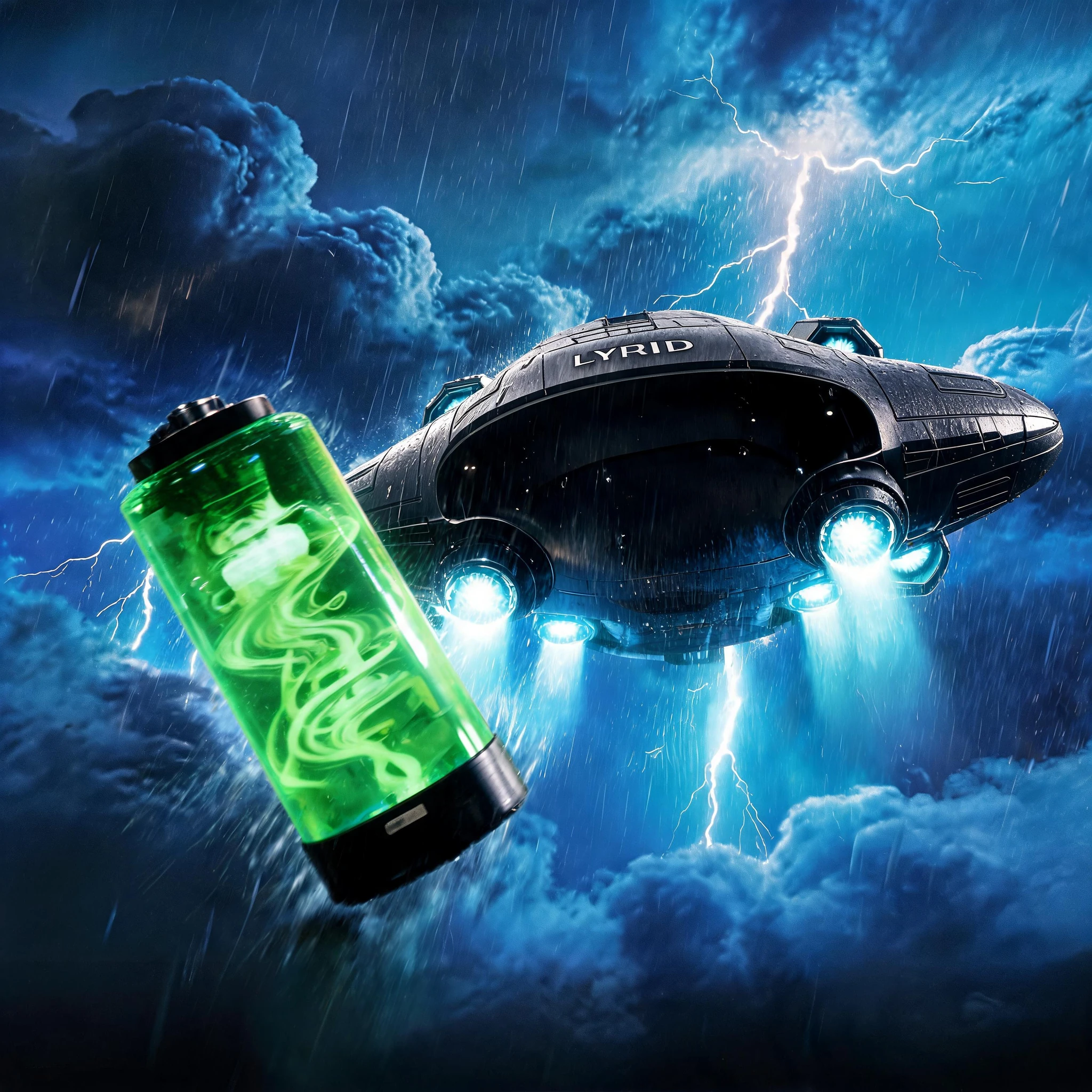 Glowing Canister Alien Ship Storm