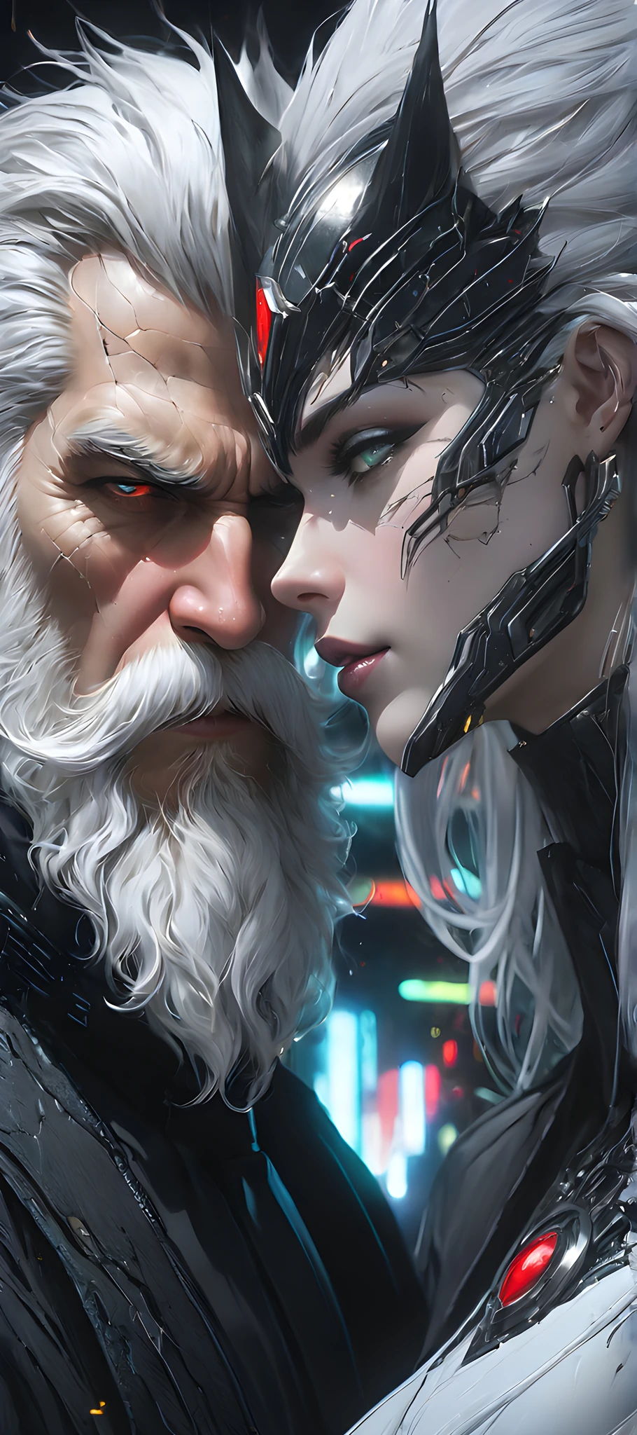 Cyberpunk Santa Snow Maiden Splatter