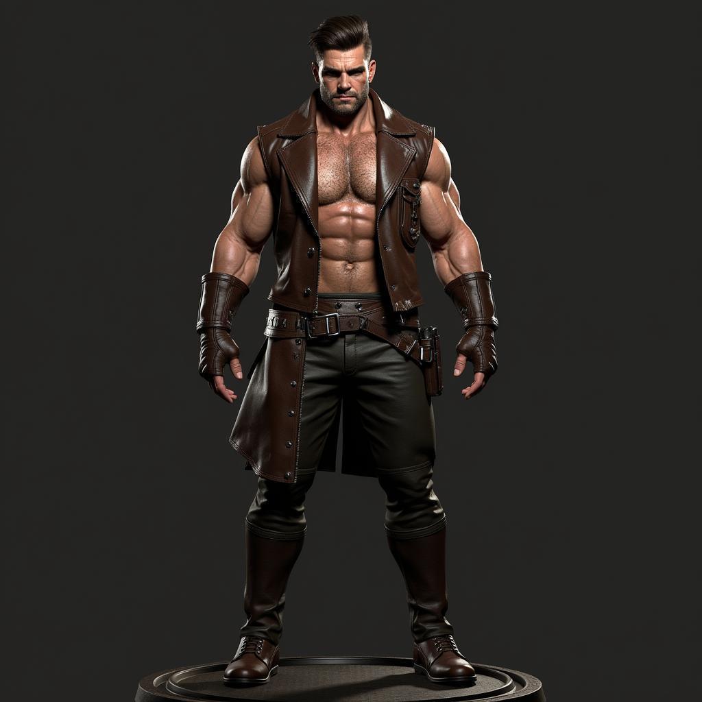 Rugged Leather Clad Ranger Fantasy Sculpture