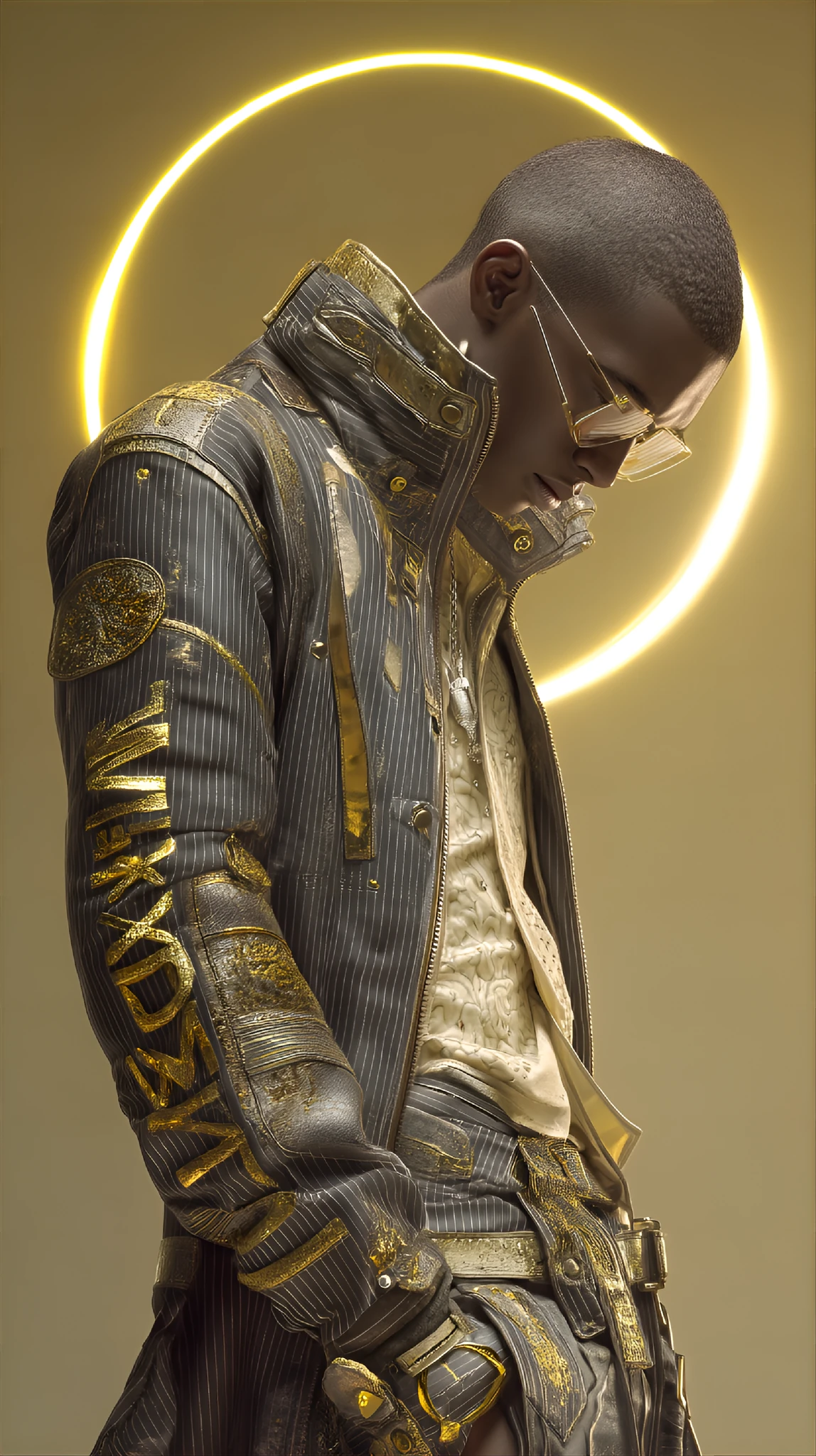 Male Futuristic Gold Jacket