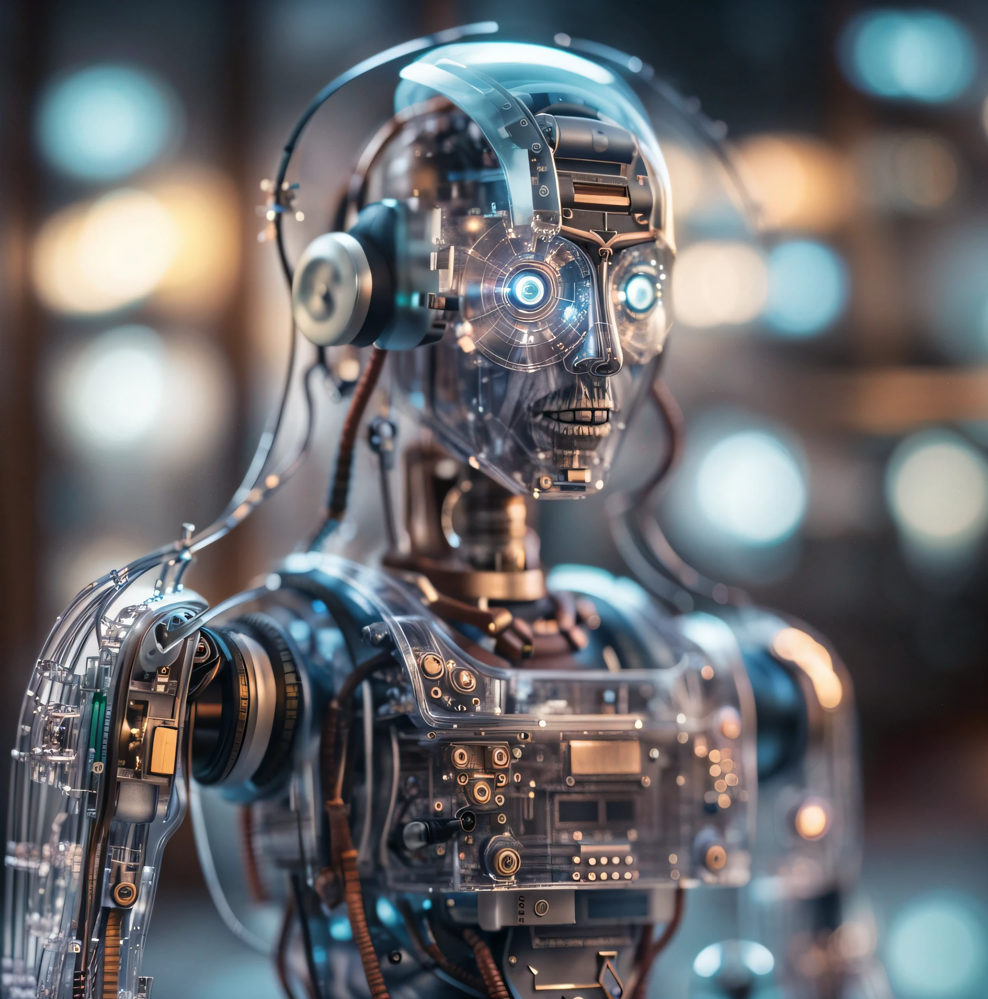 Humanoid Robot Portrait Close Up
