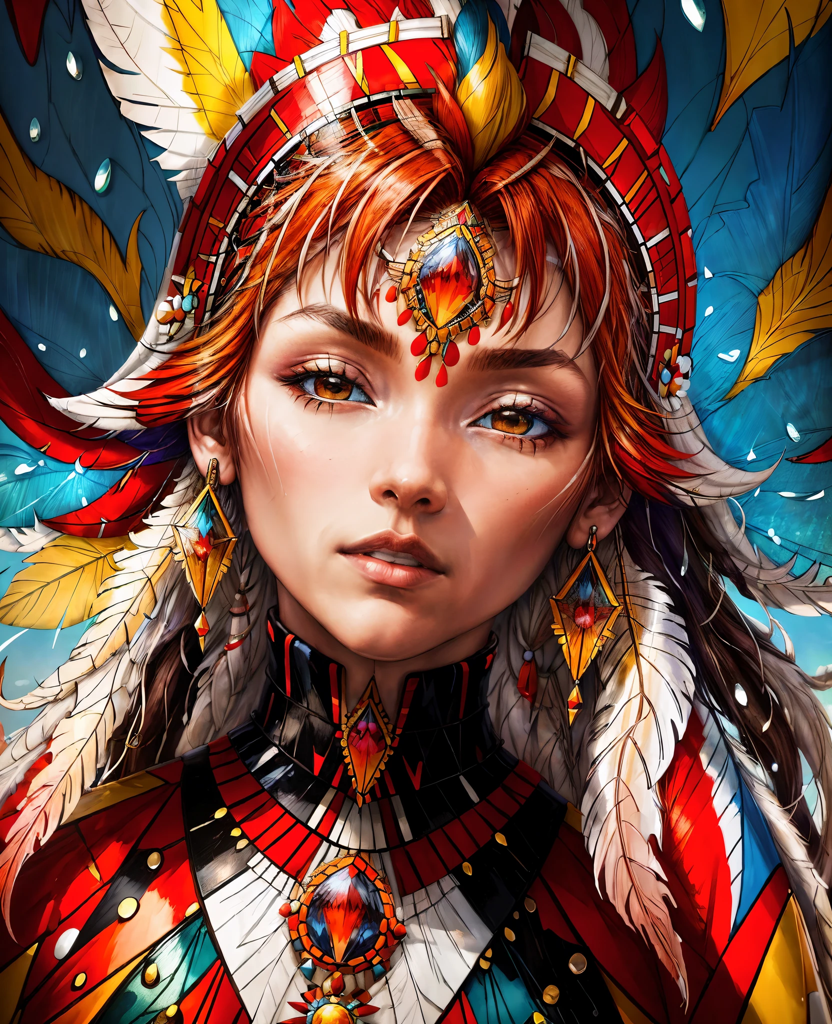 Psychedelic Native American Portrait