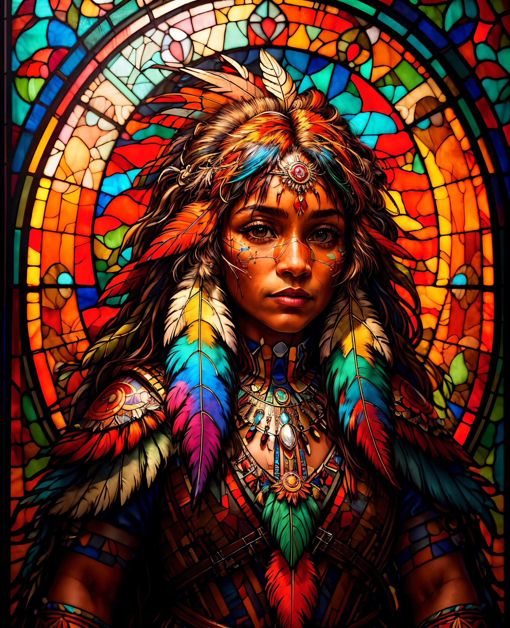 Stained Glass Psychedelic Indian