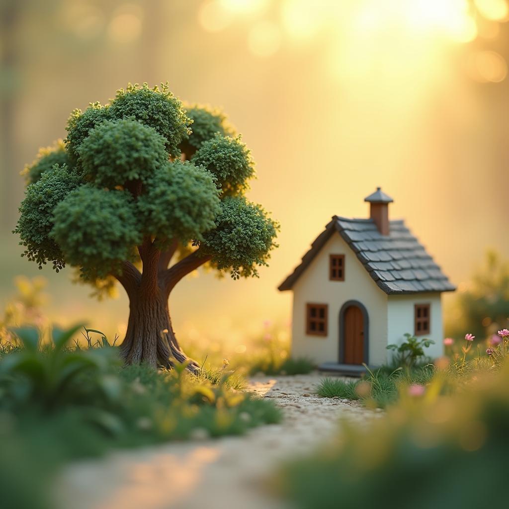 Stop Motion Tree and Building in Mist