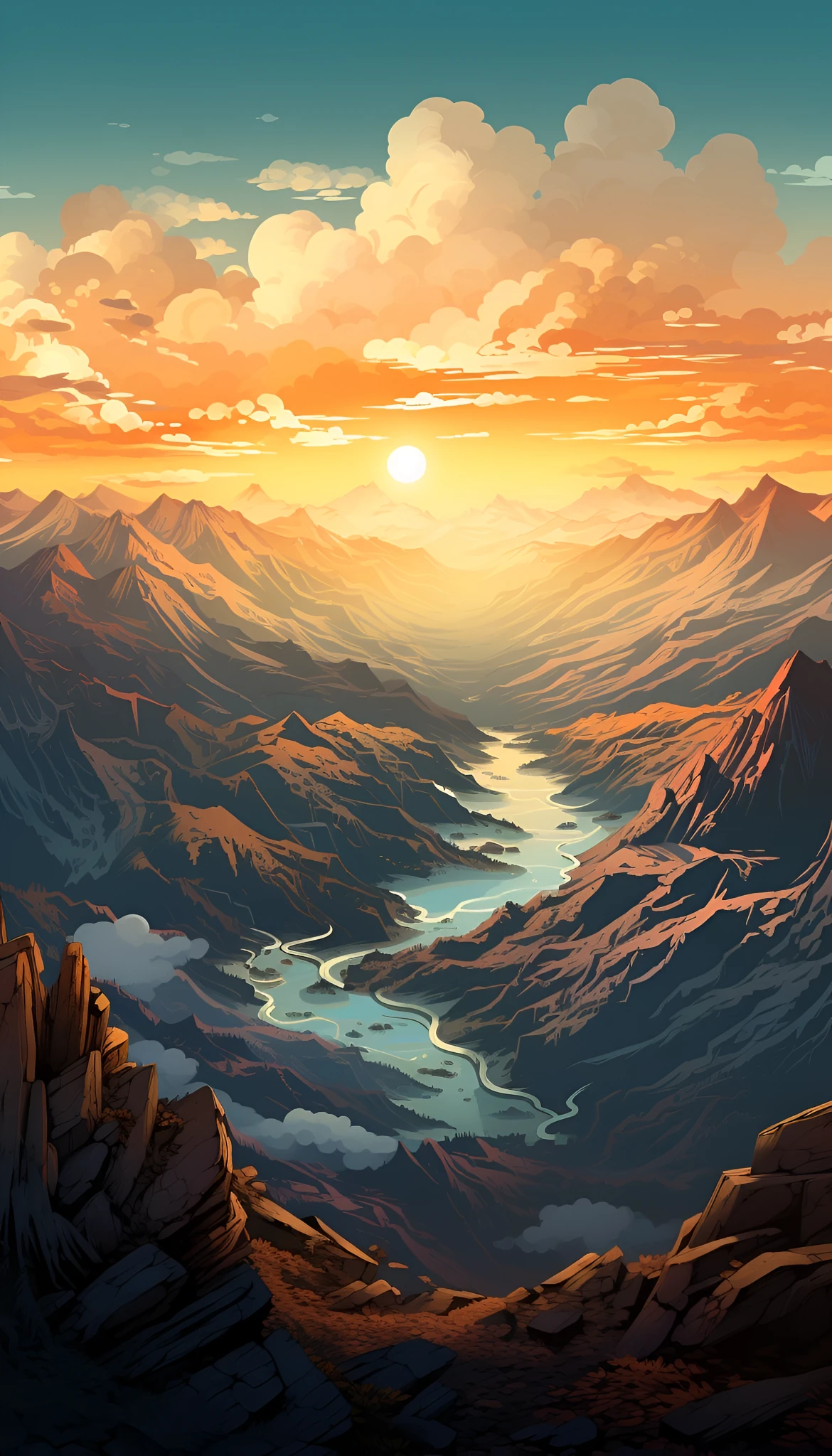 Mountain Summit Panoramic 80s