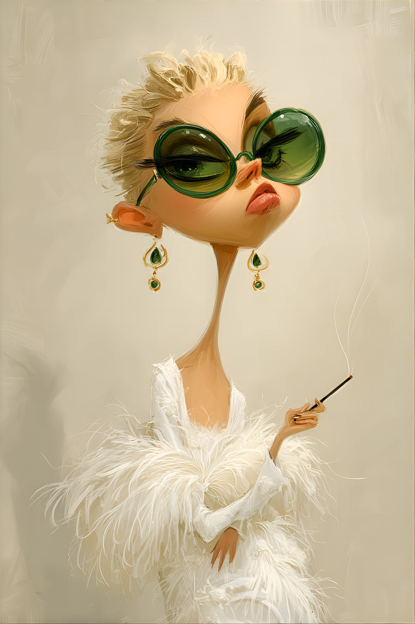 Fashionista Eccentric Caricature