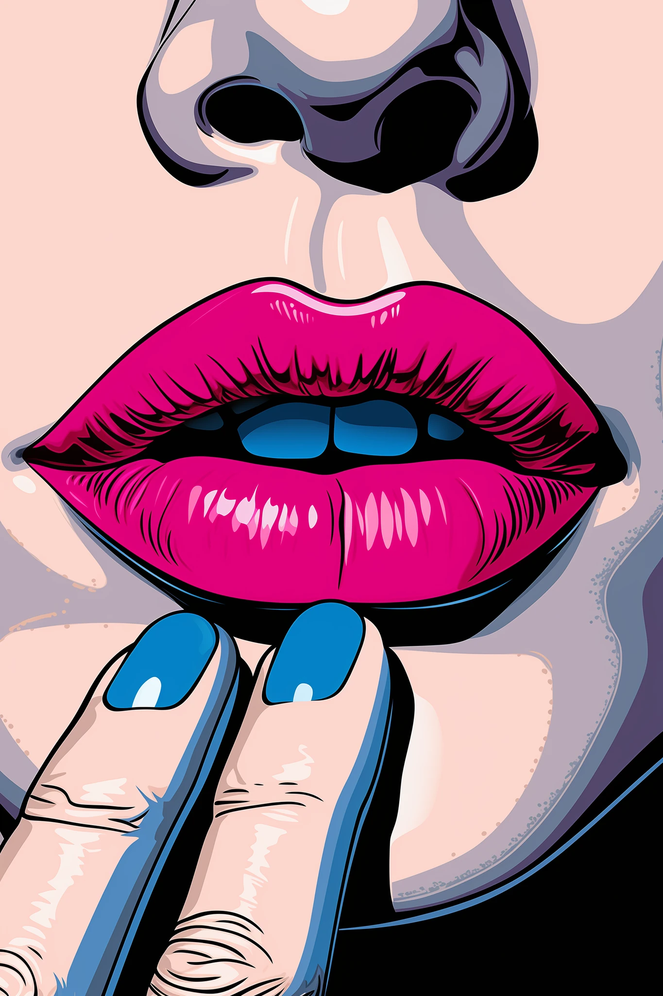 Woman Hand Lips Comic Book